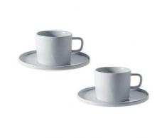 Alessi PlateBowlCup | AJM28/76SC - Set di 2 Tazze da caffè con Sottotazza in Porcellana