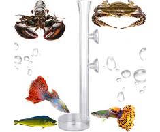 Tubo di alimentazione dellacquario Gancio a ventosa Alimentatore trasparente Ciotola per cibo in acqua Vetro del tubo di alimentazione Adatto per mangime per gamberetti Per pesci gamberetti granchi
