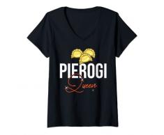 Donna Pierogi Polish Ricette Impastatrice Polonia Maglietta con Collo a V