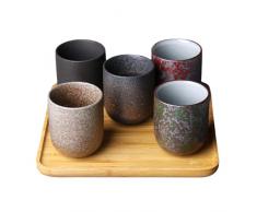 Tazzine Tazza Da Viaggio Whisky Tazze In Ceramica Vintage Da 128 Ml / 200 Ml Tazza Da Tè In Porcellana Giapponese In Porcellana Stile Di Vita Sano Tazza Da Tè Kung Fu Bicchieri Tazze Da Sake