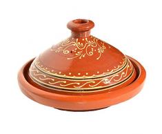 Tajine - Pentola in terracotta originale dal Marocco, per cottura in stile marocchino, diametro 26 cm, per 2-3 persone, realizzata a mano in Marrakech