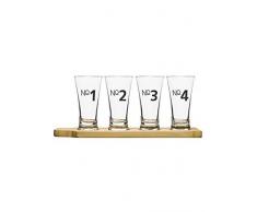 Sagaform, Set 5016697 da degustazione di Birra Composto da 5 unità: Bicchieri e Supporto in bambù, da 13 x 10 x 15 cm, Colore Trasparente e Legno