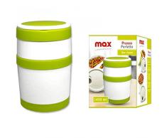 Max Portavivande 2 Ripiani capacità 1,45 Litri con Forchetta Pieghevole Thermos Contenitore Portapranzo per Ufficio Viaggi Scuola