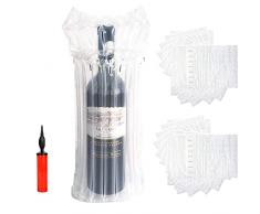 20 Pack Vino Bottiglia Protettore, Borse Buste Gonfiabili per Bottiglie di Vino o Vetro, Sacchetti Gonfiabili da Imballaggio Borse da Viaggio per il Trasporto Sicuro, Bonus 1 Pompa Gonfiabile (20)