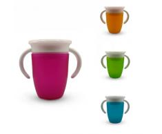 TheBDM Perfect Cup Primo Bicchiere per Bambini Tazza Biberon per Imparare a Bere con Membrana in Silicone a 360° (Rosa)