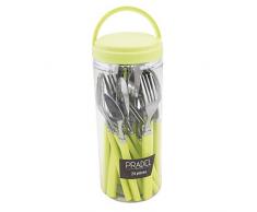 Heritage 518156 Pradel-Servizio di posate da 24 pezzi, in acciaio Inox e plastica, colore: verde anice, 23,5 x 9,5 x 9,5 cm