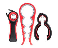 Gtwinsone 3 Pezzi 6 in 1 Multifunzione Apriscatole Professionale Manuale Apribarattoli Apri Barattoli di Vetro Universale Apriscatole a Mano per Cucina Ristorante Debole Mano,Anziani,Artrite Malati