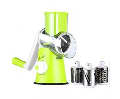Gosear Manuale Mano Veloce Mandolino Affettatrice Con 3 round Acciaio inossidabile Lame Per Frutta Vegetale Carota Affettatrice Cutter Patata Julienne Formaggio Grattugia Cucina Strumento Verdee