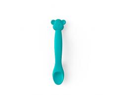Suavinex Cucchiaio In Silicone Per Bambini +4 Mesi, Flessibile Con Manico Lungo E Con Simpatici Animaletti, Morbido, Per Gengive Sensibili, Lavabile In Lavastoviglie, Scimmietta, Verde