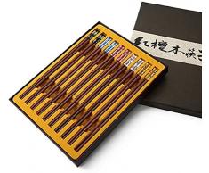 Set Regalo di Bacchette Cinesi Set regalo di bacchette di legno riutilizzabili, 10 paia di bacchette sushi giapponesi naturali, bastoncini lavabili in lavastoviglie, adatti per cibo asiatico