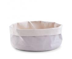 Zeller 18005 - Cestino per il pane tondo in cotone, diametro 25 x 13, colore: Grigio/Crema