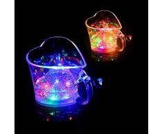CatcherMy Tazza a Forma di Cuore a Forma di Cuore Tazza Lampeggiante Automatica a Forma di Cuore - Tazza a Forma di Bicchiere dAcqua Sensore colorato Luminoso Tazza da Festa Bere Tazza di Coca Cola