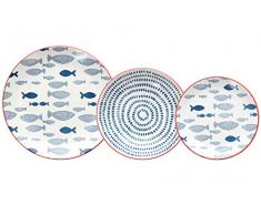 Tognana Tirreno, Servizio Piatti per 6 persone, 18 Pezzi, Stoneware, Azzurro