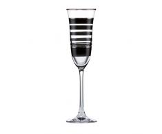 Goebel Stripes - Bicchiere da Spumante in Vetro, 25 cm, Colore: Bianco/Nero