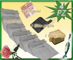 SCORTA 4 pz SACCHI PROFUMI FILTRO HEPA GRIGLI PER FOLLETTO VORWERK VK 135 VK 136