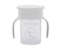 Twistshake 78931, 360 Cup Bicchiere Salvagoccia Antigoccia Bambini 230 ml, Tazza Biberon di Apprendimento da Bere, Bordo Anti-rovesciamento a 360°, Ergonomico, 6+ Mesi, Senza BPA, Bianco