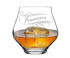 Bicchiere da Whisky o da Pinot con Incisione Personalizzabile con Nome - Regalo Compleanno