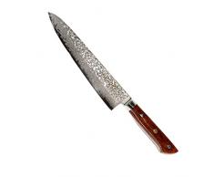 Totiko Chef Knife Professionale in Acciaio Damasco, Coltello da Cucina Professionale Giapponese, Lama da 21cm, Manico in Legno di Rosa, Coltello da Carne, Pesce, Verdura - Nobunaga Japan Knives