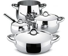 Alessi sg100s7Â Mami Set Pentole, Acciaio Inox, Argento, 24Â cm