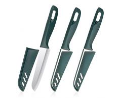 Coltello Da Frutta, Set Di Coltelli Da Frutta Affilati E Resistenti, Aspetto Verde Scuro, Con Fodero, Coltelli Da Frutta Piccoli è Adatto Per La Maggior Parte Delle Verdure, Frutta (3 Pezzi)