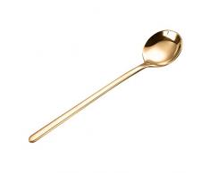 KingbeefLIU Cucchiaio Antiruggine Acciaio Inossidabile Dessert caffè tè Cucchiai per Mescolare Stoviglie da Cucina doro