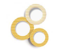 Excelsa Enjoy Servizio Piatti 12 Pezzi, Porcellana, Giallo. Decoro Spiga, 19x20x30 cm, unità