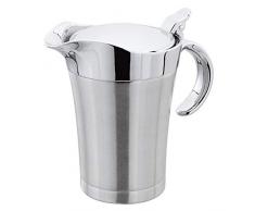 Salsiera a barca in acciaio inox, brocca per salse, a doppia parete isolata con coperchio, ideale per salse, salse 750 ml