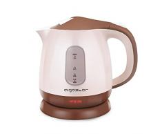 Aigostar Romeo 30HIP - Bollitore Elettrico, Bollitore acqua elettrico piccolo da 1100W, Capacità 1L, Ebollizione Veloce, Spegnimento Automatico, BPA Free, Marrone