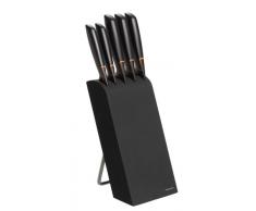 Fiskars Ceppo di design con 5 coltelli, Larghezza: 15,5 cm, Altezza: 37 cm, Betulla, Nero, Edge, 1003099