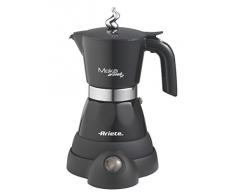 Ariete 1358 Moka Aroma - Moka elettrica 2/4 tazze, 400W, Autospegnimento, Mantenimento temperatura per 30, Nero