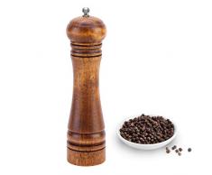 Macinapepe in legno e macina pepe spezie, saliera regolabile con meccanismo di macinatura in ceramica