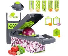 Affettaverdure con vaschetta di raccolta, affettaverdure ideale come tagliapatate e tagliapatate, taglia cipolla – Affettatrice a cubi, Kitchen Chopping