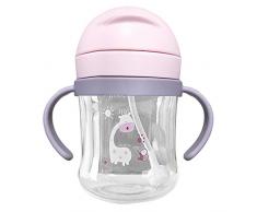 bluesa 250ML Tazza di apprendimento Bebe, Tazza dacqua per Bambino con Doppia Maniglia, Tazza Paglia Bambino con Palla Di Gravità, Tazza Anti Perdita Bambino, Facilita La Presa