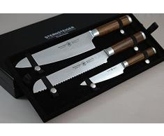 Sternsteiger Coltello étoiletrois pezzi scatola di Damasco Damasco marrone -20 cm (qualità tedesca) 13 mesi garanzia prodotto esclusivo