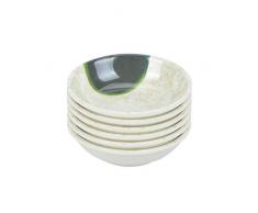 Cabilock 6 Pezzi Mini Piatti per Salsa Piatti Rotondi in Melamina Condimento per Sushi Ciotola per Immersione Piattini Ciotola per Antipasti Stile B