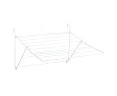 Sauvic 88827-Stendibiancheria da balcone, estensibile, bianco, 61 x 87 x 32 cm.