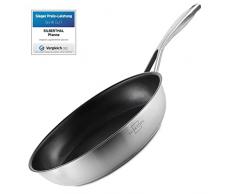 SILBERTHAL Padella antiaderente 28 cm | Padella induzione acciaio inox | Padella vetroceramica