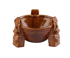 LOVIVER Ciotola da Punch in Ceramica da 1000 ml, di inaugurazione Bicchieri Tazze da Cocktail Ciotola Tiki per Feste Tiki, Marrone