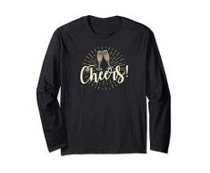 Cheers! Salute! Coppe da champagne Capodanno Meme Maglia a Manica