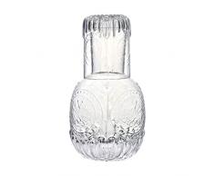 Set di caraffa da notte in cristallo per comodino, caraffa in vetro con tazza per mantenere idratata piccola caraffa dacqua per la casa