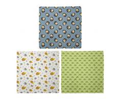 ABAKUHAUS Unisex Bandana, Mascotte con vasetto di marmellata Autunno nel bosco spinoso Mammiferi Verde, Set di 3, Multicolore