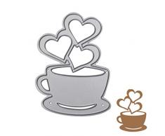 sayletre Taglio Muore, Tazza di caffè e Cuore Taglio Muore Metallo Goffratura Punch Stencil Modello per Scrapbooking Album di Foto di Carta di Carte di Arte Forniture Artigianali Home Decor