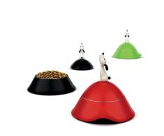 A di Alessi AMMI19 B Lulà Ciotola per Cani con Coperchio in Resina Termoplastica, Coppa in Acciaio Inossidabile 18/10 Lucido, Nero