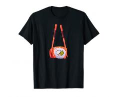 Rotolo di sushi giapponese con riso di pesce e bacchette di bambù Maglietta