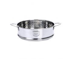Yardwe - Pentola a Vapore in Acciaio Inox, 20 cm, per Cucina, Cucina, Cucina, Vapore, per Alimenti, per Verdure, Gnocchi, panini, Pollo, Pesce, Carne, Colore Argento