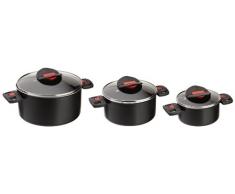 BALLARINI Set de Pentole antiaderenti 6 Pezzi, Acrilico, Nero