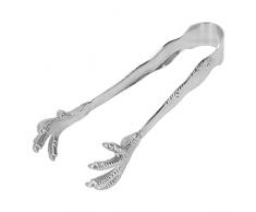 Pinza per ghiaccio per secchiello del ghiaccio, pinza per zollette di zucchero, pinza per ghiaccio stile artiglio daquila Acciaio inossidabile, per uso alimentare impedisce lo scivolamento Pinza