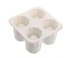 Muffa e vassoio 4 cubetti di ghiaccio e bicchieri shooter cioccolato