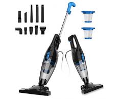 INSE Aspirapolvere con Filo16 kPa 400W, Scopa elettrica Grande capacità 0,8L, Tecnologia ciclonica, Senza Sacco, Filtro HEPA, Multi Accessori, per Pavimenti duri e Peli Animali
