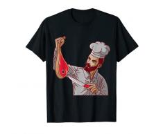 Kebap Shop Cuoco Con T-Bone Bistecca E Coltello Maglietta